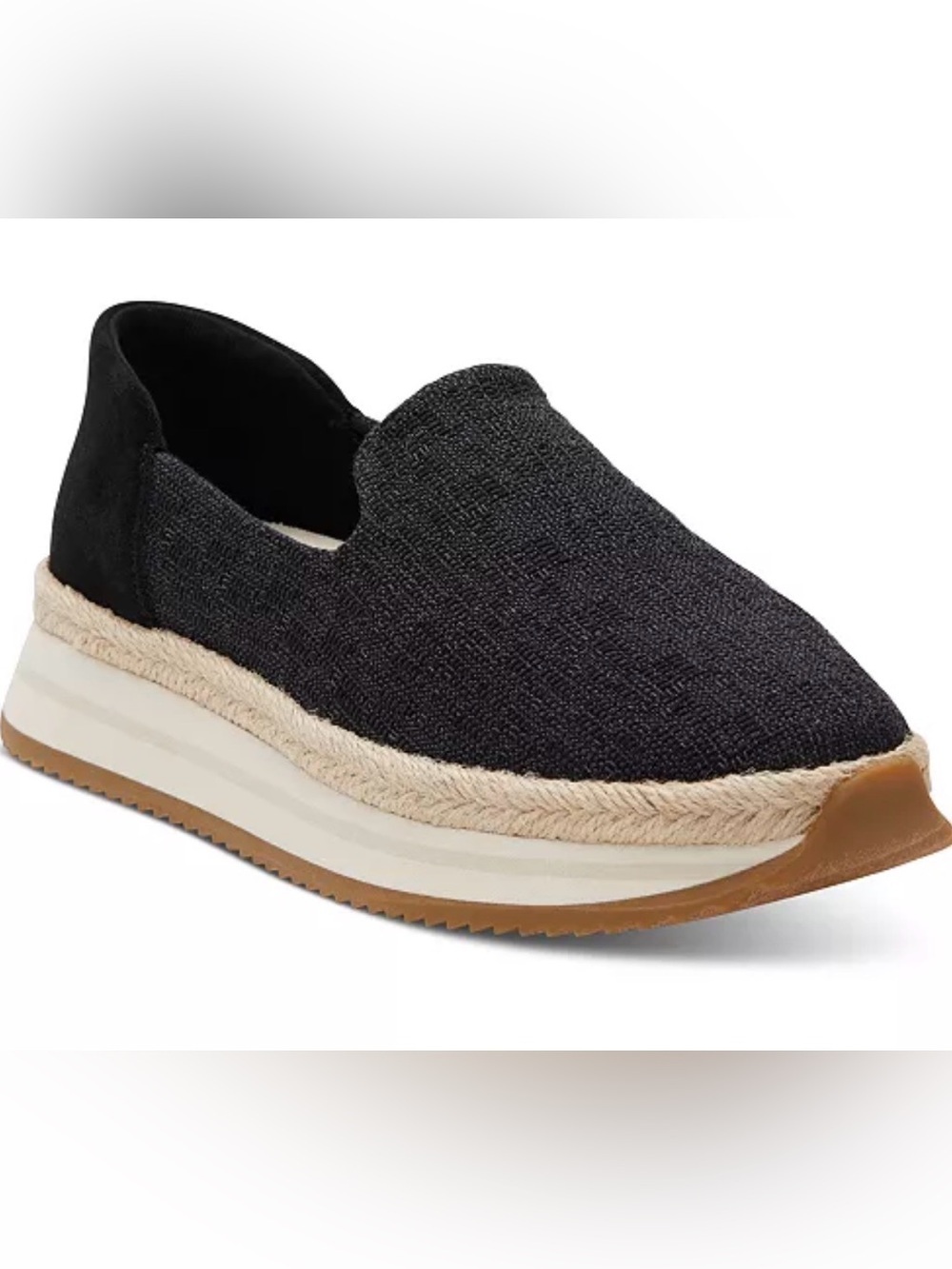 Toms - Womens Jocelyn slip ons espadrilles black size 9 NWOB textile and leather